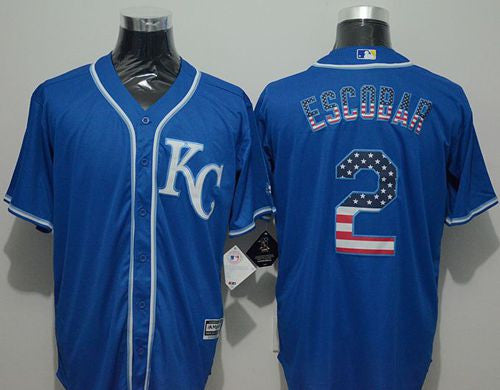 Alcides Escobar Kansas City Royals blue Fashion jersey
