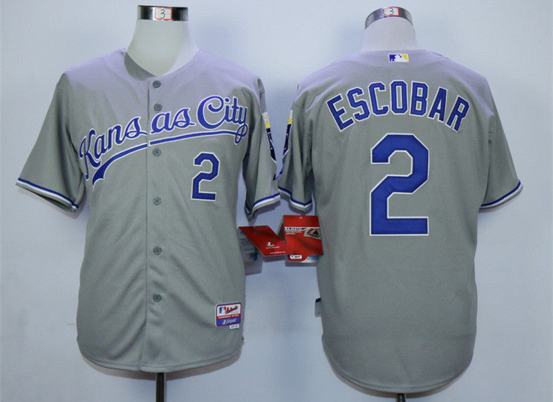 Alcides Escobar Kansas City Royals grey jersey