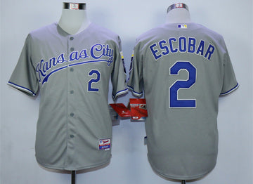 Alcides Escobar Kansas City Royals grey jersey