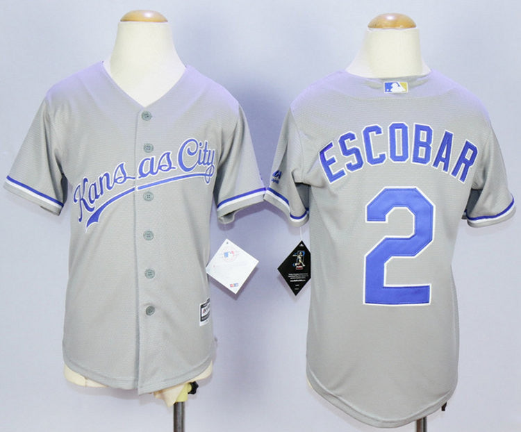 Alcides Escobar Kansas City Royals grey jersey