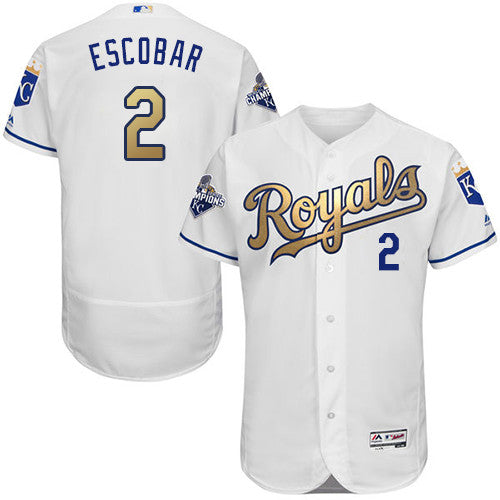 Alcides Escobar Kansas City Royals white jersey