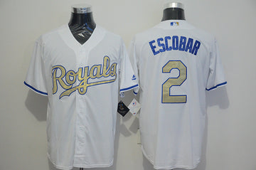 Alcides Escobar Kansas City Royals white jersey