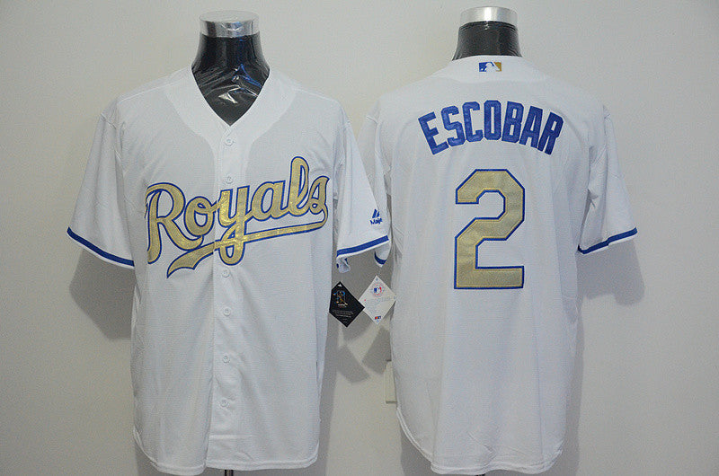 Alcides Escobar Kansas City Royals white jersey