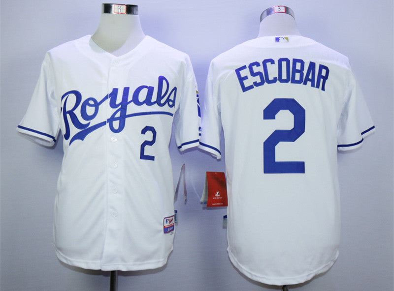 Alcides Escobar Kansas City Royals white jersey