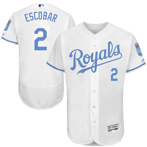 Alcides Escobar Kansas City Royals white jersey