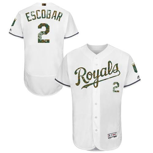 Alcides Escobar Kansas City Royals white Authentic jersey