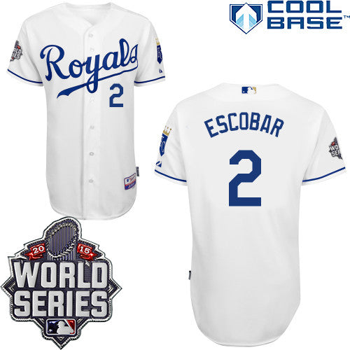 Alcides Escobar Kansas City Royals white jersey
