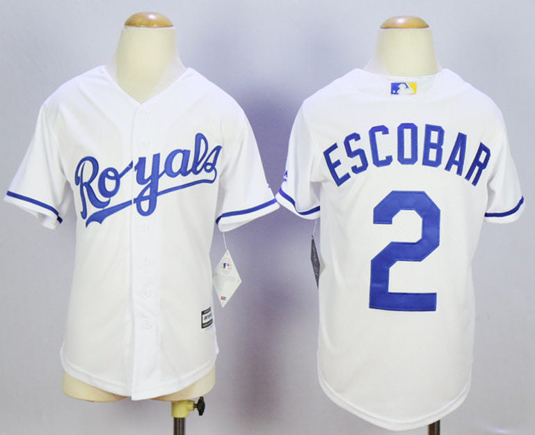Alcides Escobar Kansas City Royals white jersey