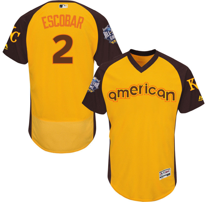 Alcides Escobar Kansas City Royals yellow All-Star jersey