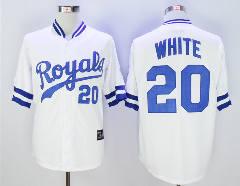 Kansas City Royals white Throwback jersey