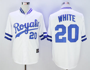 Kansas City Royals white Throwback jersey