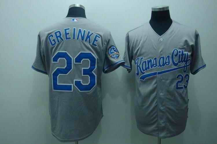 Greinke Kansas City Royals grey jersey