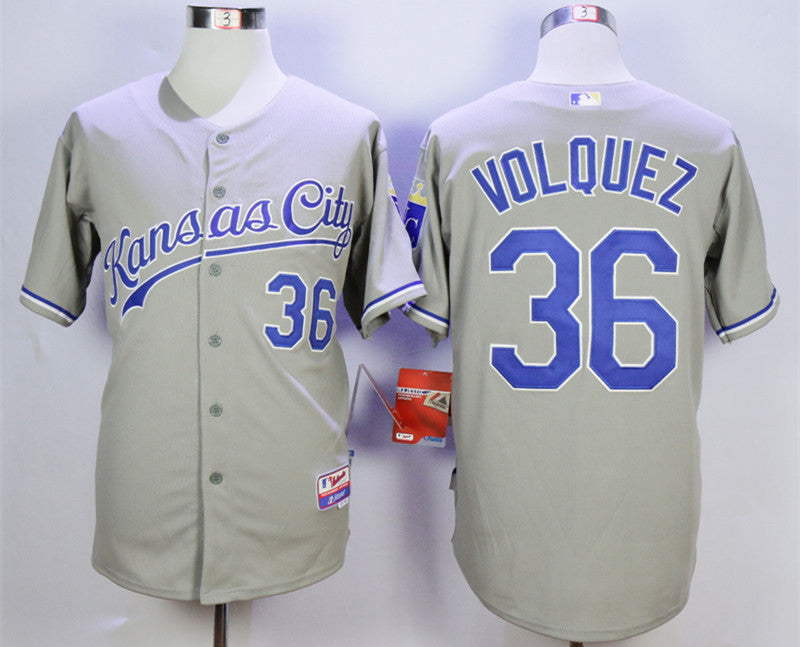 Edinson Volquez Kansas City Royals grey jersey