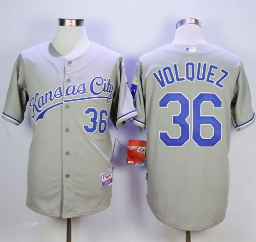 Edinson Volquez Kansas City Royals grey Road jersey