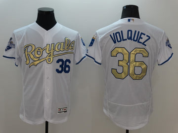 Edinson Volquez Kansas City Royals white jersey