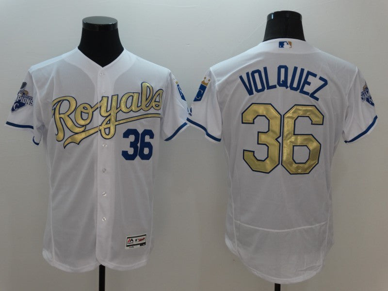 Edinson Volquez Kansas City Royals white jersey