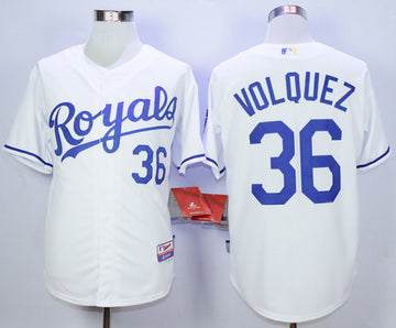 Edinson Volquez Kansas City Royals white jersey