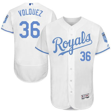 Edinson Volquez Kansas City Royals white Authentic jersey