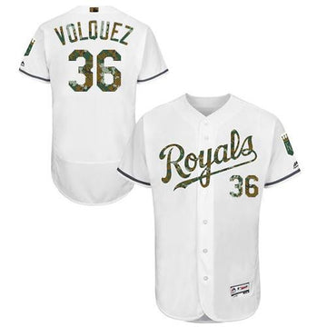 Edinson Volquez Kansas City Royals white Authentic jersey