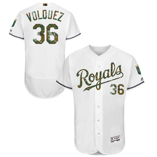 Edinson Volquez Kansas City Royals white Authentic jersey
