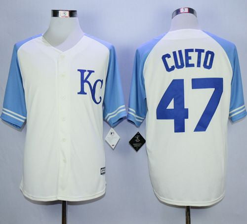 Johnny Cueto Kansas City Royals cream jersey