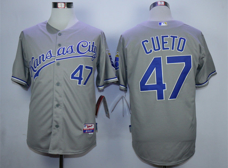 Johnny Cueto Kansas City Royals grey jersey