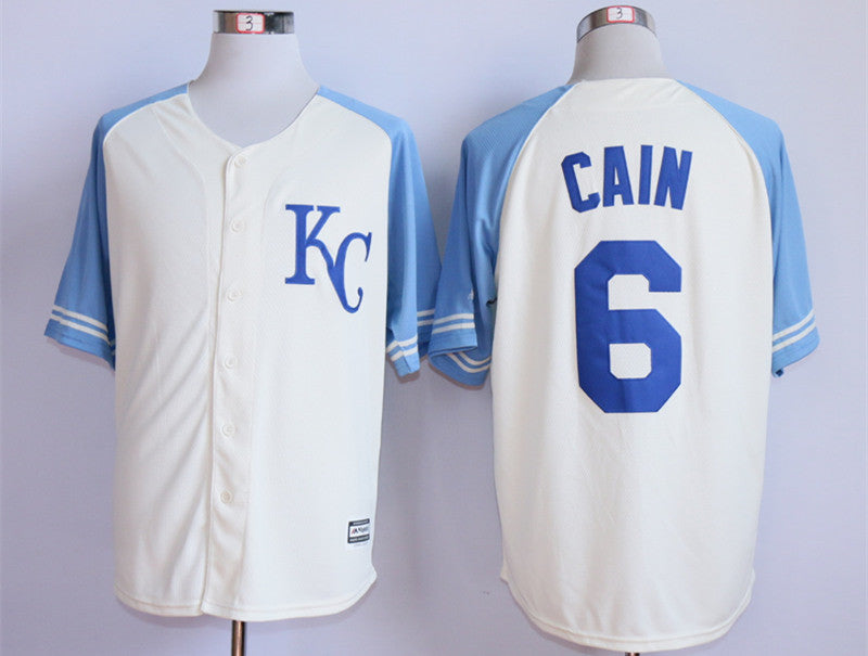 Lorenzo Cain Kansas City Royals cream jersey
