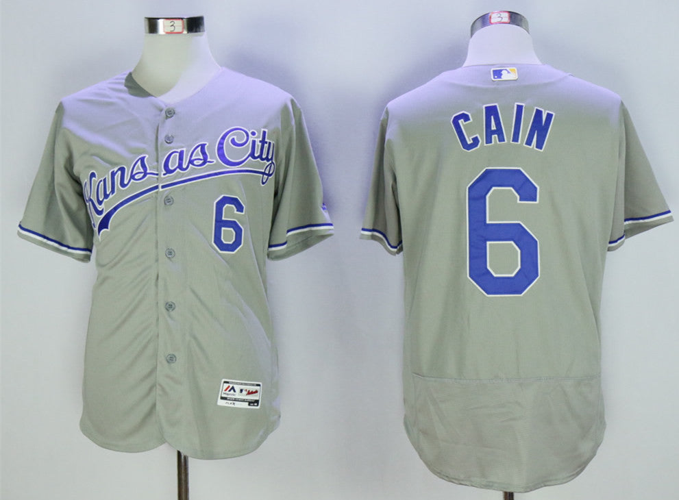 Lorenzo Cain Kansas City Royals grey jersey