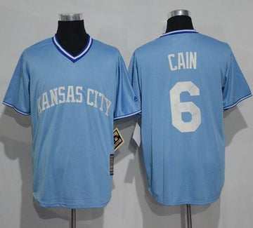 Lorenzo Cain Kansas City Royals blue Cooperstown jersey