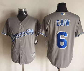 Lorenzo Cain New Kansas City Royals grey jersey