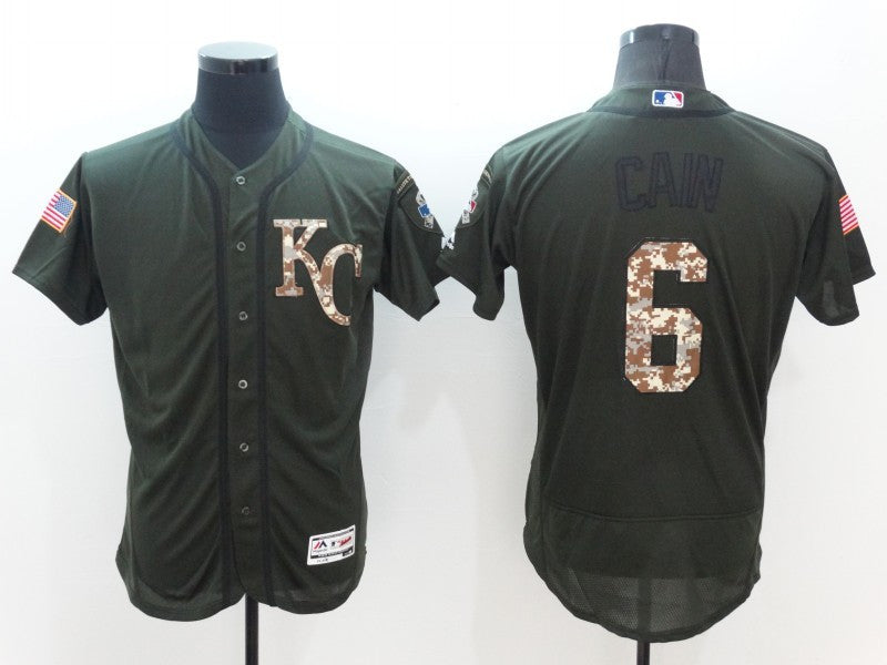 Lorenzo Cain Kansas City Royals olive jersey
