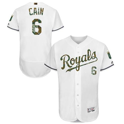 Lorenzo Cain Kansas City Royals white Authentic jersey