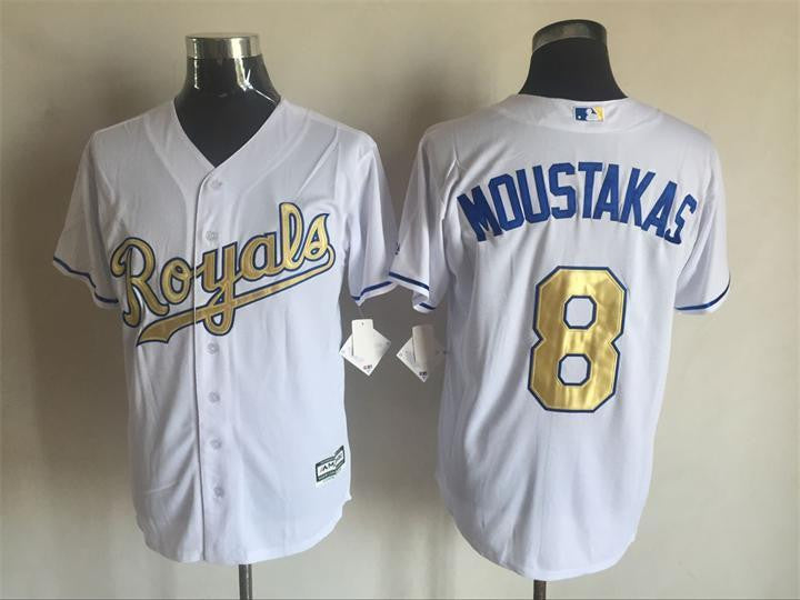Mike Moustaka Kansas City Royals white jersey