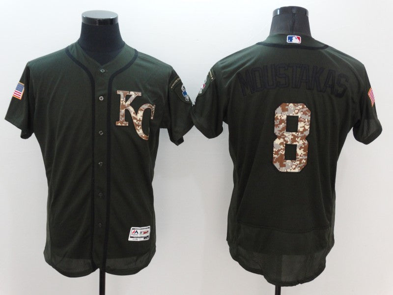 Mike Moustakas Kansas City Royals olive jersey