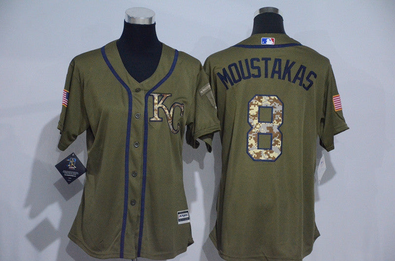 Mike Moustakas Kansas City Royals olive jersey