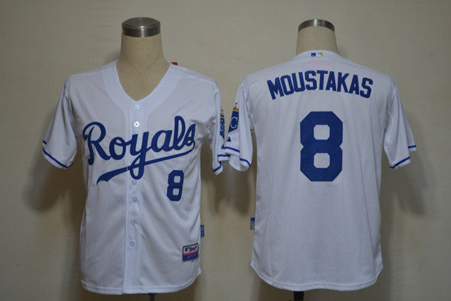 Moustakas Kansas City Royals white jersey