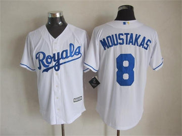 Moustakas Kansas City Royals white jersey