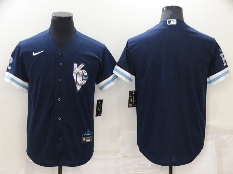 Custom Kansas City Royals navy City Connect jersey