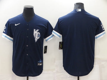 Custom Kansas City Royals navy City Connect jersey