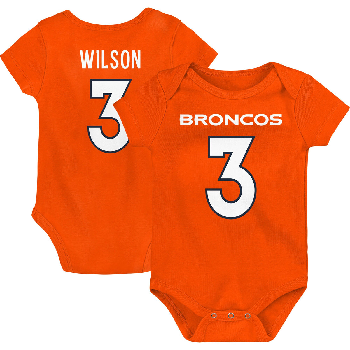 Russell Wilson Newborn Bodysuit Denver Broncos orange jersey