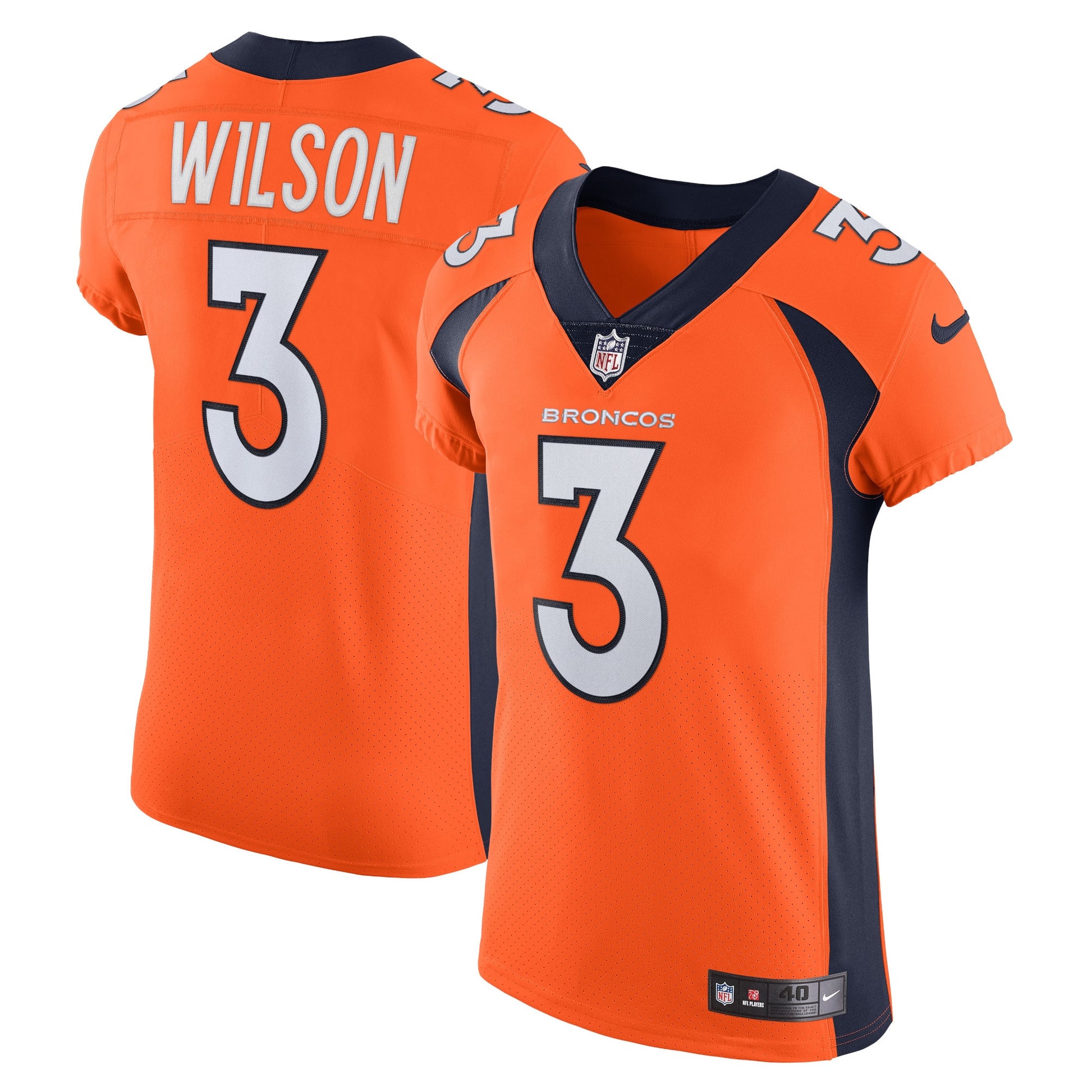 Russell Wilson Denver Broncos orange Vapor jersey