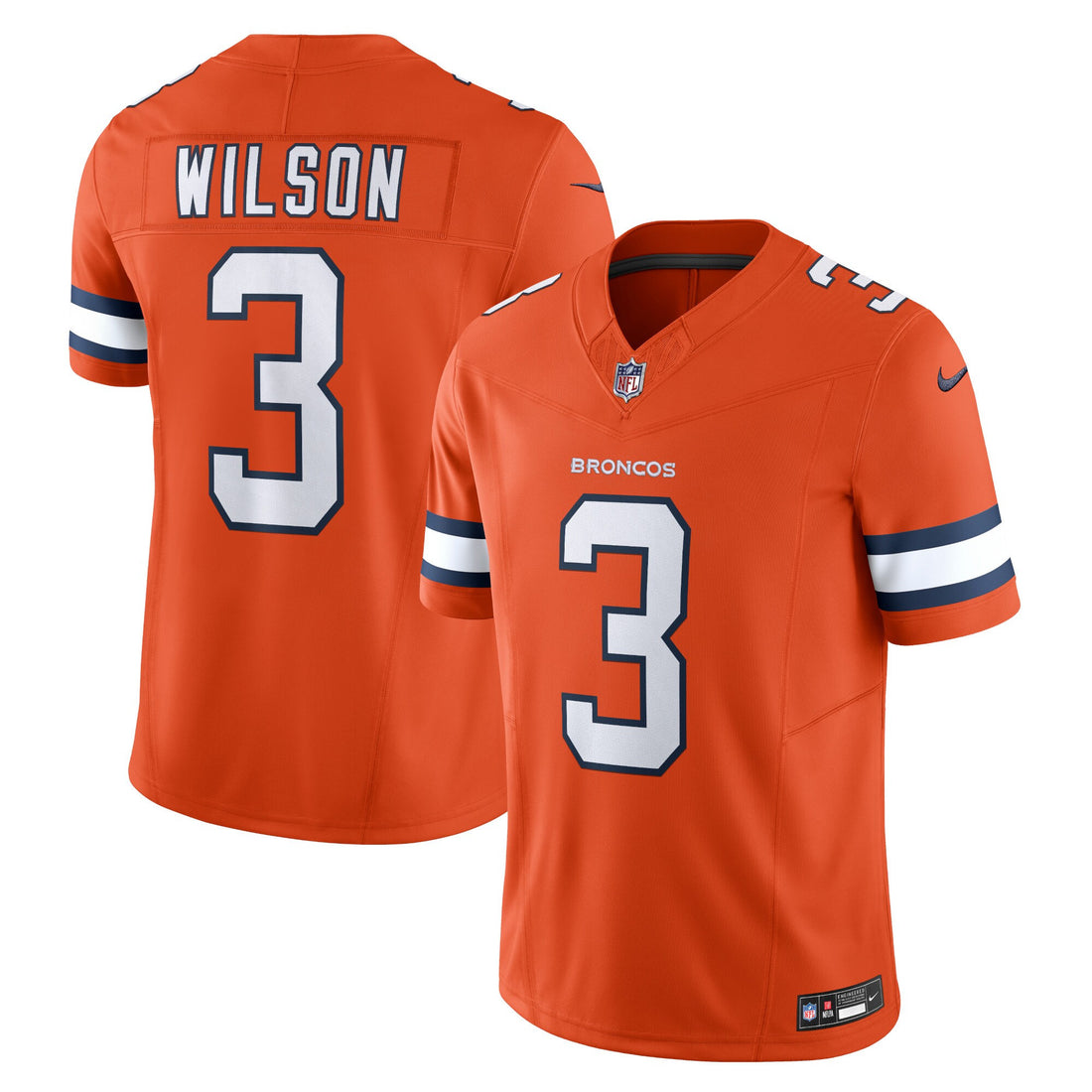 Russell Wilson Denver Broncos orange Vapor jersey