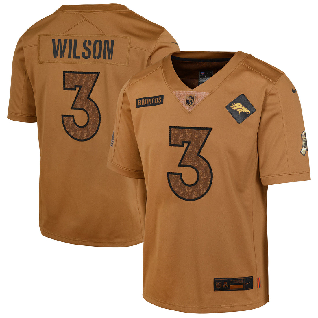 Russell Wilson Denver Broncos brown Salute To Service jersey