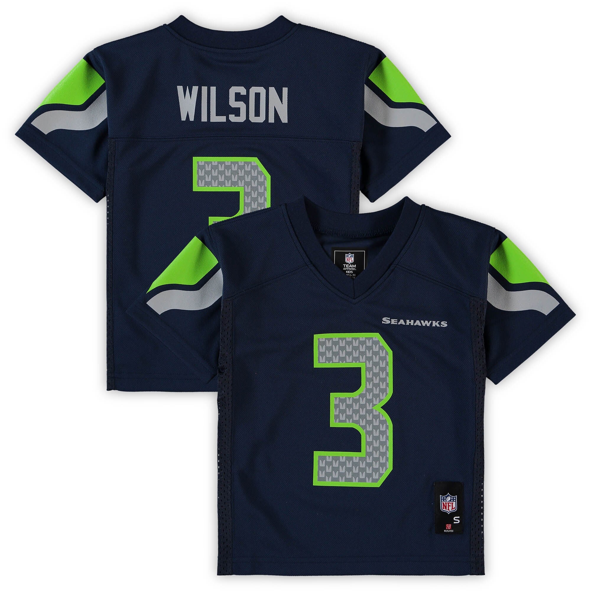 Russell Wilson Preschool College Seattle Seahawks navy jersey