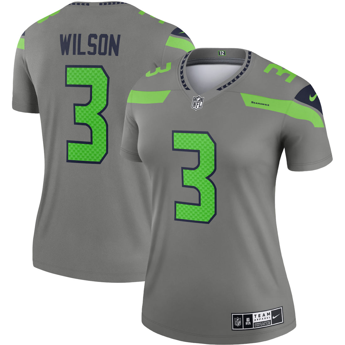 Russell Wilson Seattle Seahawks gray Inverted Legend jersey