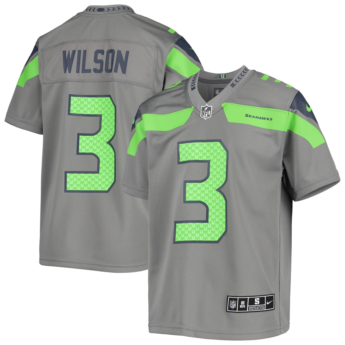 Russell Wilson Seattle Seahawks gray jersey