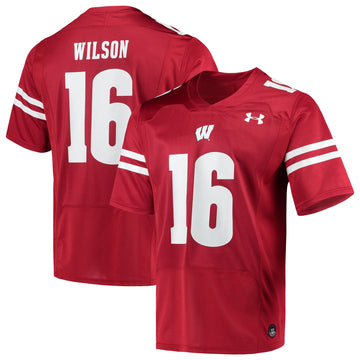 Russell Wilson Under Armour Alumni Wisconsin Badgers red jersey