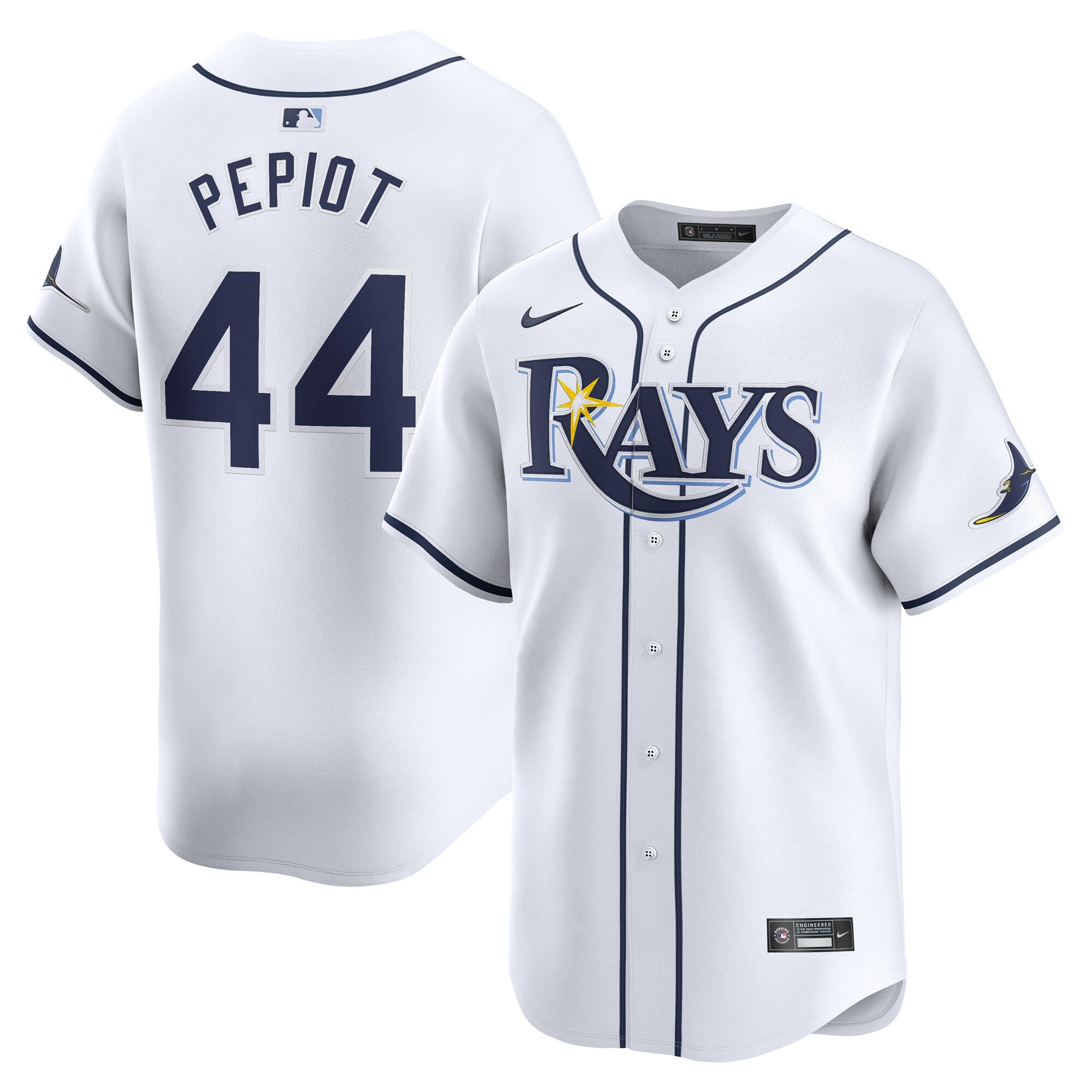 Ryan Pepiot Tampa Bay Rays white Limited jersey