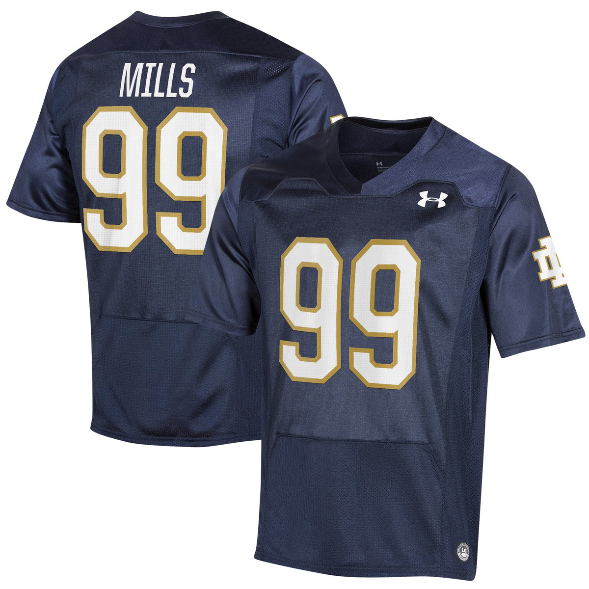 Rylie Mills Under Armour Notre Dame Fighting Irish navy jersey