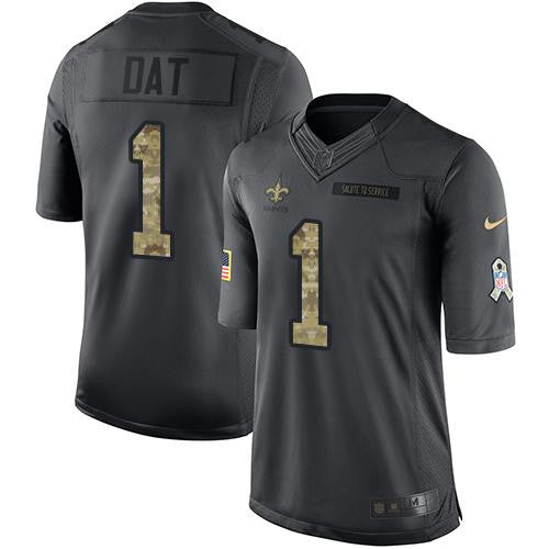 Who Dat New Orleans Saints black Salute To Service jersey